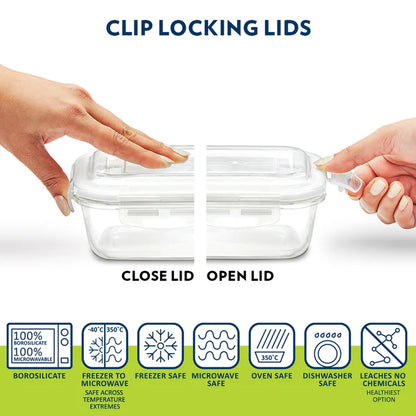 Borosil Borosilicated Glass Lunch Set With Glass Bottle And Bag