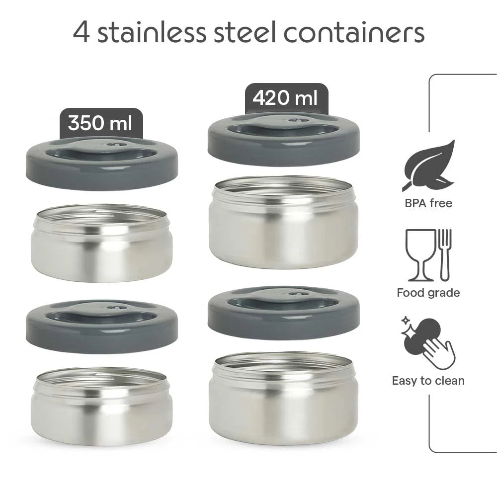 Borosil Hot-N-Fresh Thermal Vacuum Insulated Lunch Box with Bag