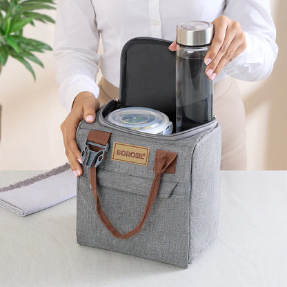 Borosil Borosilicated Glass Lunch Set With Glass Bottle And Bag
