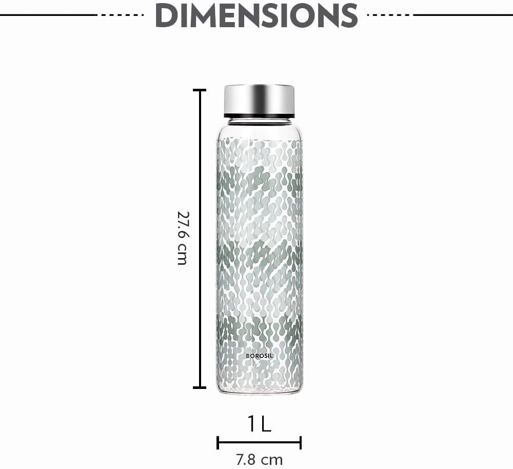 Borosil 1000ml (1 ltr) Borosilicate Glass Bottle