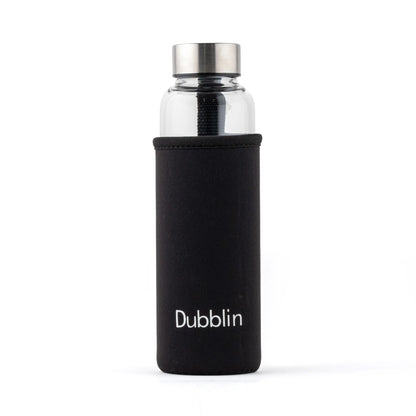 Dubblin Stream 400ml Slim Borosilicate Glass Bottle With Bag