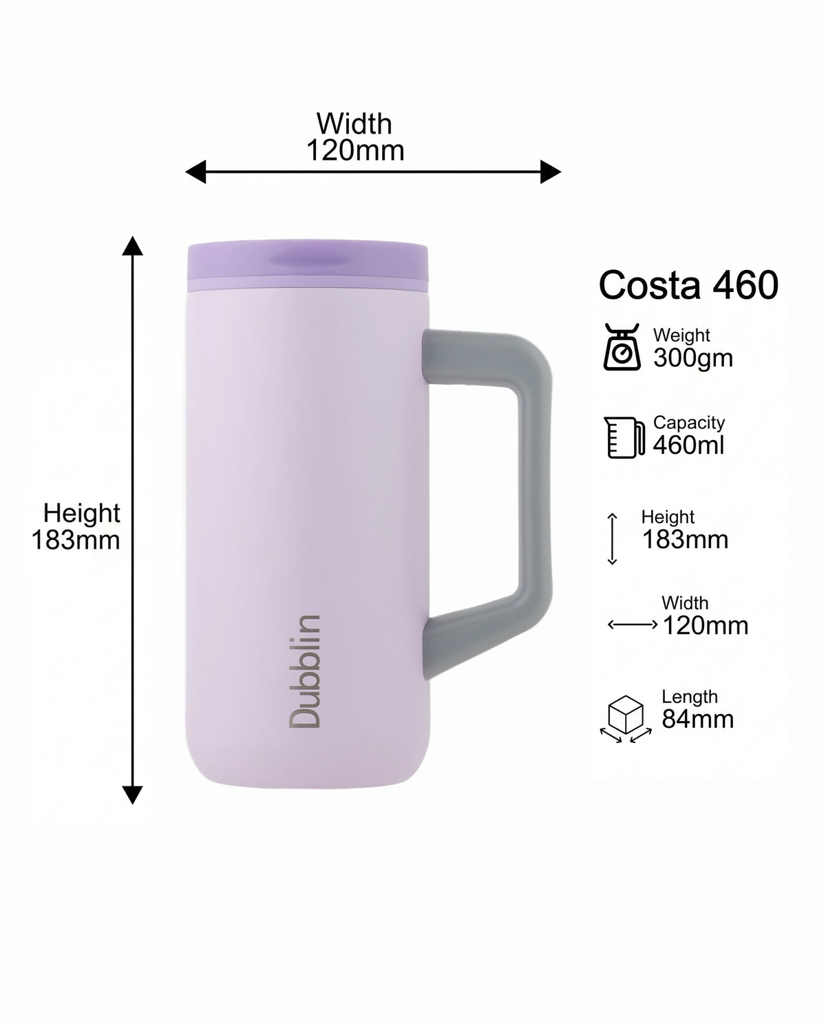 Dubblin Costa Mug 460 Stainless Steel