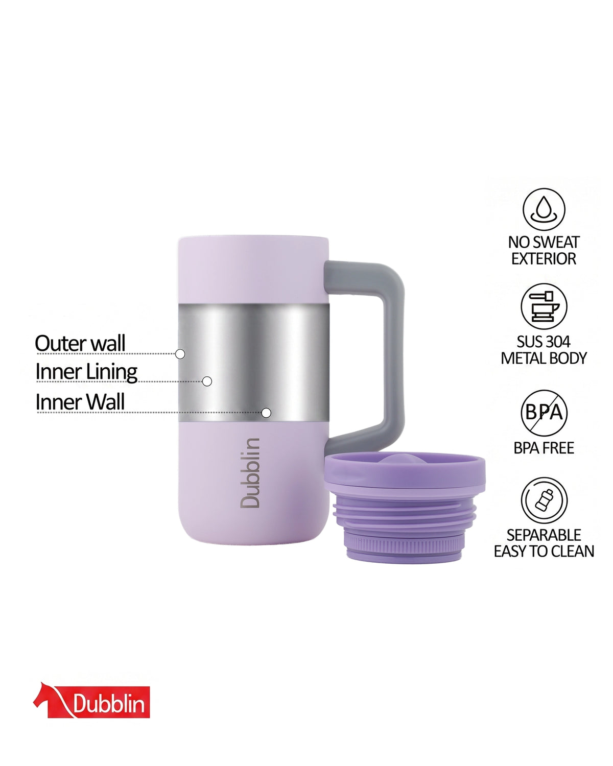 Dubblin Costa Mug 460 Stainless Steel