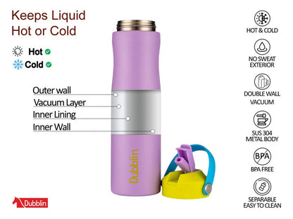 Dubblin Fancy 750 Thermal Vacuum Insulated Bottle with Straw