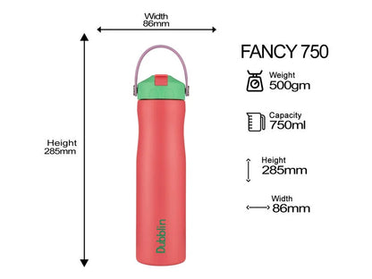 Dubblin Fancy 750 Thermal Vacuum Insulated Bottle with Straw