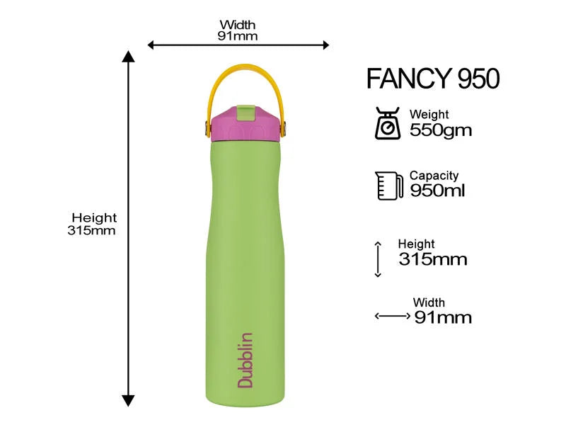 Dubblin Fancy 950 Thermal Vacuum Insulated Bottle with Straw