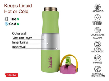 Dubblin Fancy 950 Thermal Vacuum Insulated Bottle with Straw
