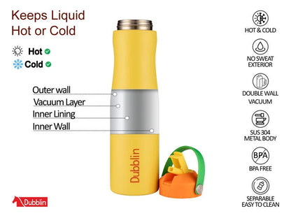 Dubblin Fancy 950 Thermal Vacuum Insulated Bottle with Straw