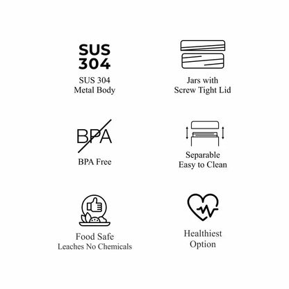 Dubblin Fresher Jar Stainless Steel Kitchen Dry Storage Container Up to Buy 4 Get 1 Free