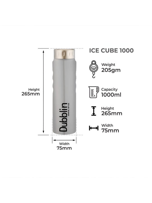 Dubblin Ice Cube 1000ml Stainless Steel Bottle