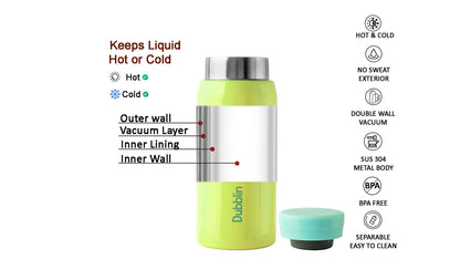 Dubblin Jack & Jill 200ml Thermal Vacuum Insulated Bottle