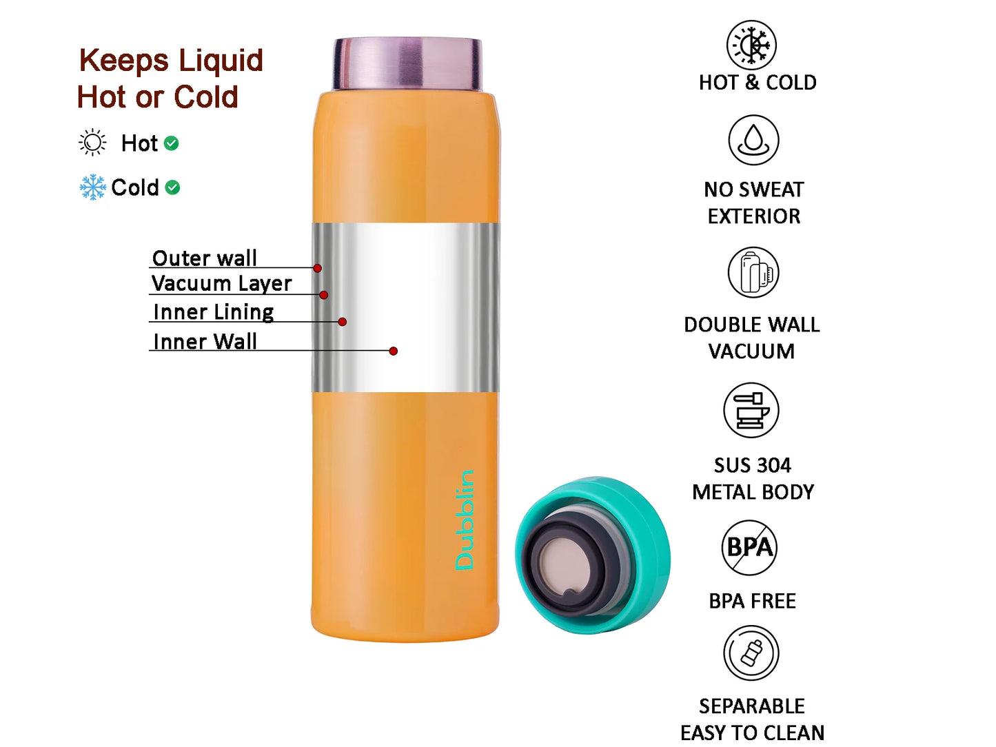 Dubblin Jack & Jill 300 Thermal Vacuum Insulated Bottle