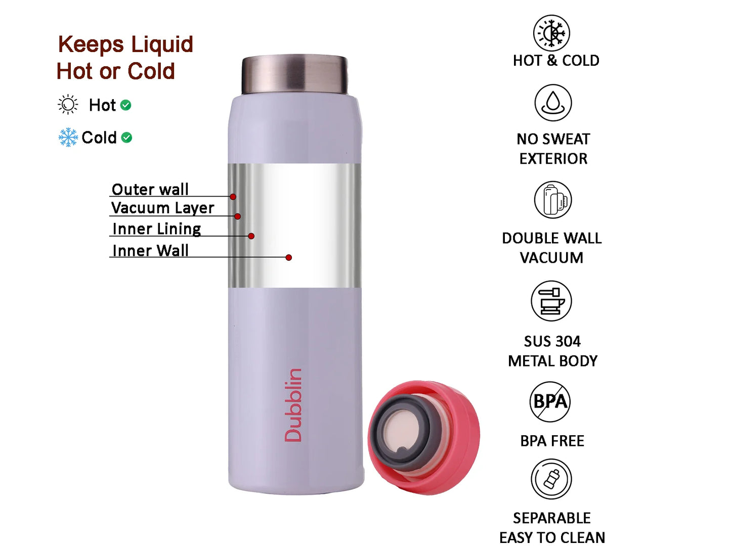 Dubblin Jack & Jill 300 Thermal Vacuum Insulated Bottle