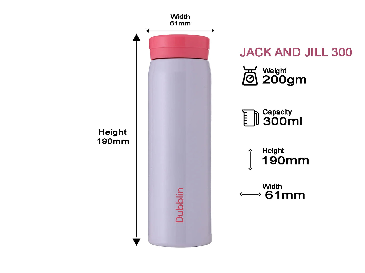 Dubblin Jack & Jill 300 Thermal Vacuum Insulated Bottle
