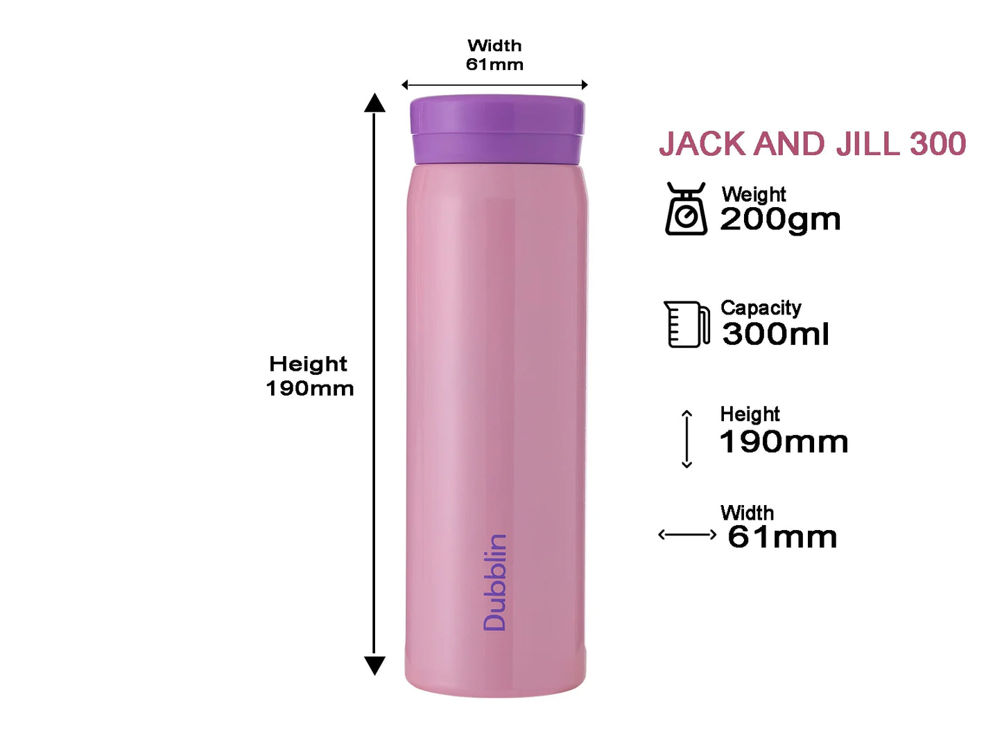 Dubblin Jack & Jill 300 Thermal Vacuum Insulated Bottle