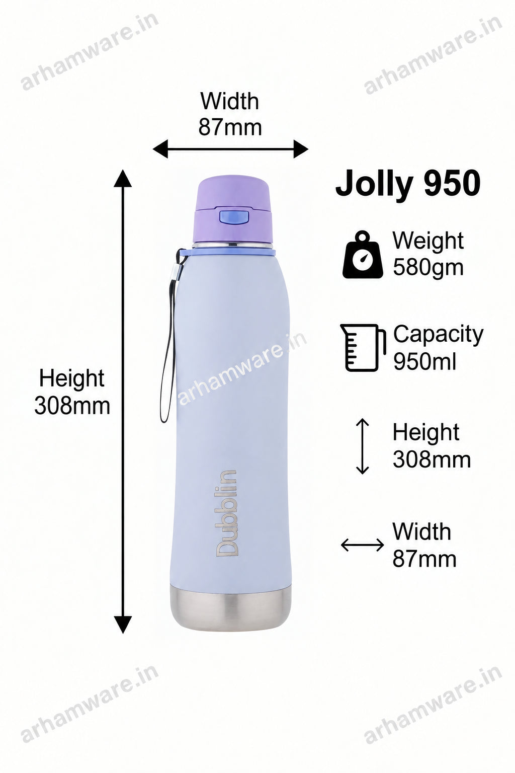 Dubblin Jolly 900ml Thermal Vacuum Insulated Bottle