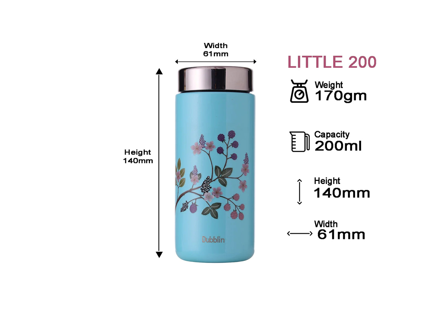 Dubblin Little 200ml Thermal Vacuum Insulated Bottle