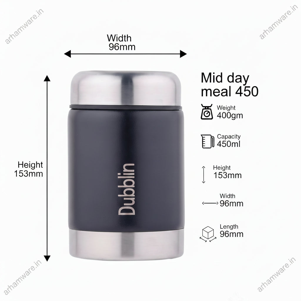 Dubblin Mid Day Meal 450ml Thermal Vacuum Insulated Food Container