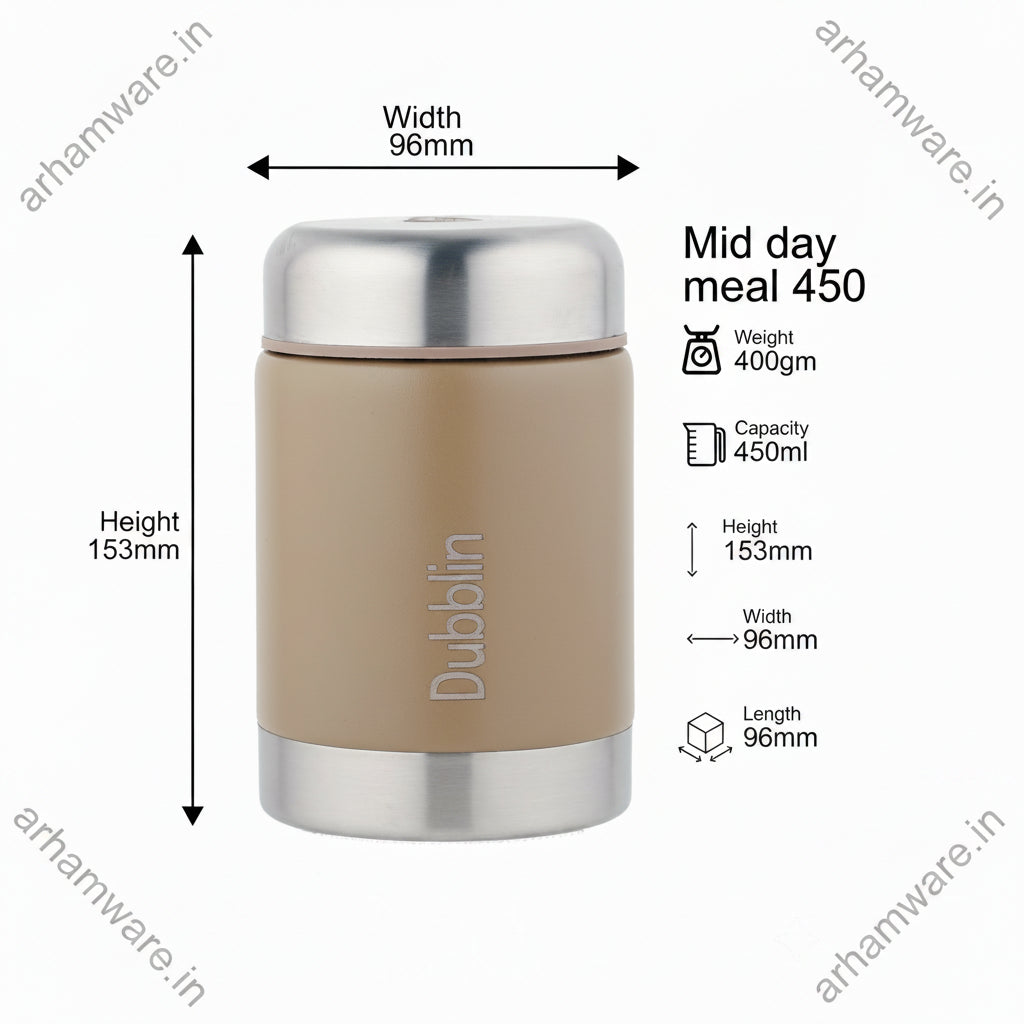 Dubblin Mid Day Meal 450ml Thermal Vacuum Insulated Food Container