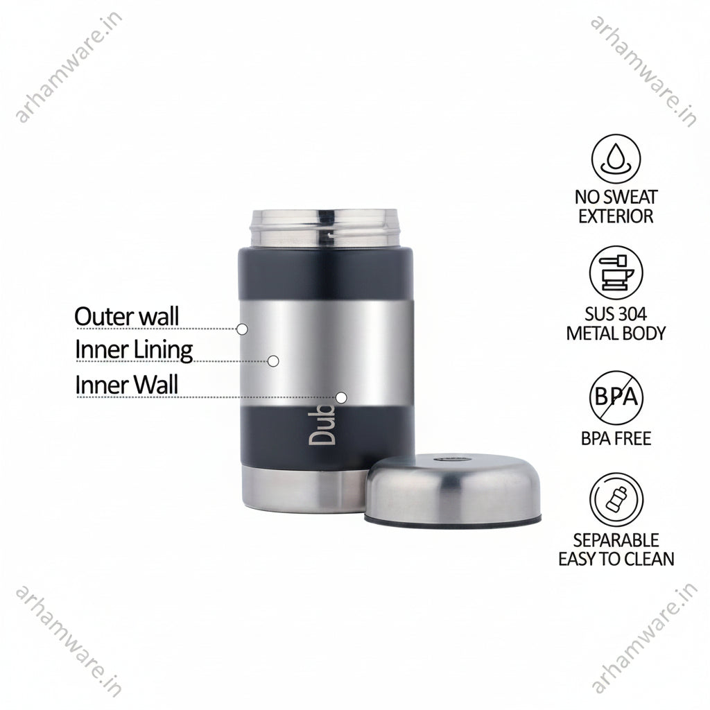 Dubblin Mid Day Meal 550ml Thermal Vacuum Insulated Food Container
