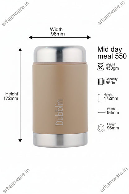 Dubblin Mid Day Meal 550ml Thermal Vacuum Insulated Food Container