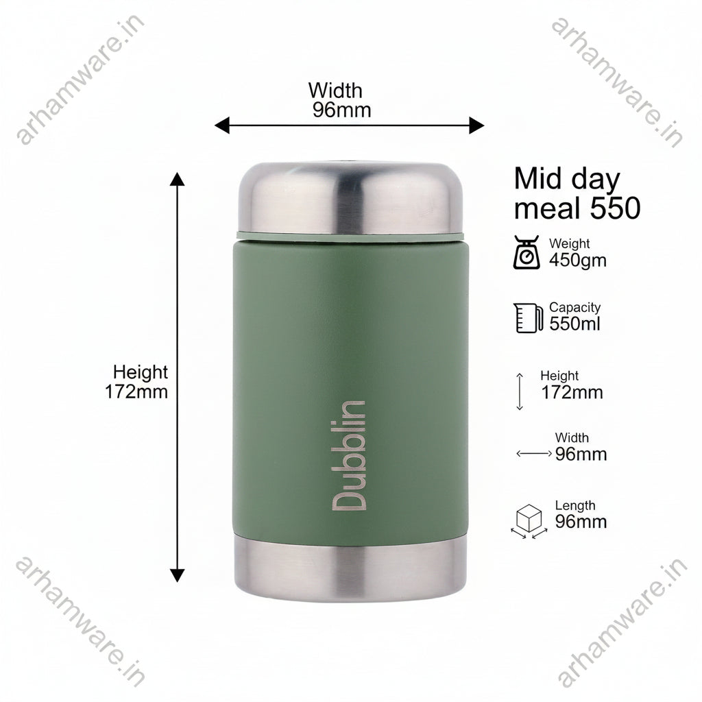 Dubblin Mid Day Meal 550ml Thermal Vacuum Insulated Food Container