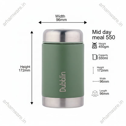 Dubblin Mid Day Meal 550ml Thermal Vacuum Insulated Food Container