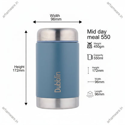 Dubblin Mid Day Meal 550ml Thermal Vacuum Insulated Food Container