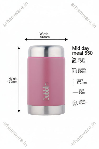 Dubblin Mid Day Meal 550ml Thermal Vacuum Insulated Food Container