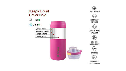 Dubblin Modern 750 Thermal Vacuum Insulated Bottle (Twin Flow: Normal Sipper Plus Straw Sipper)