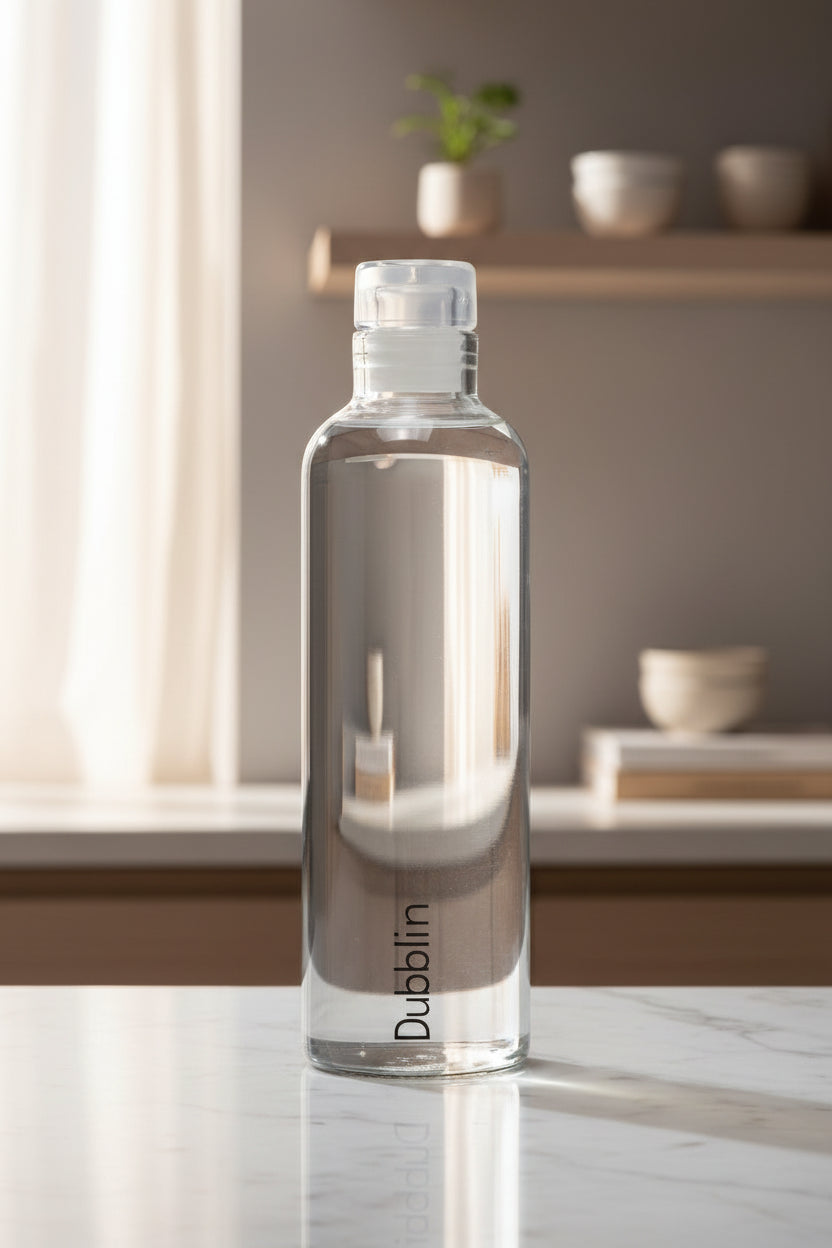 Dubblin Pure 800ml Borosilicate Glass Bottle with Push Cap