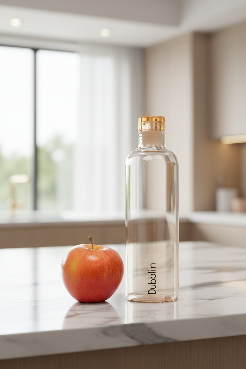 Dubblin Pure 800ml Borosilicate Glass Bottle with Push Cap
