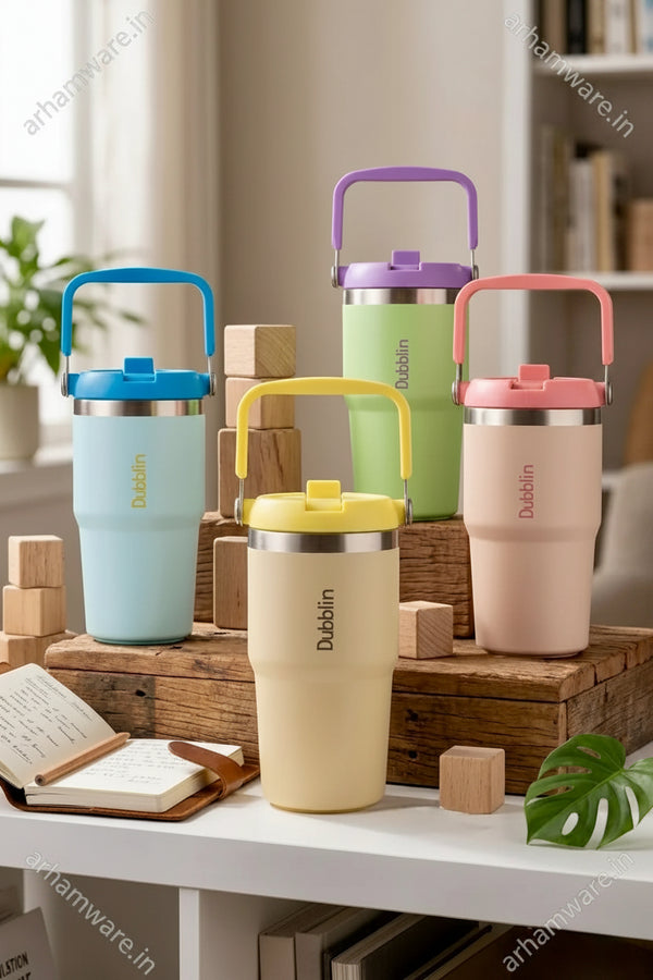 Dubblin Rage 550ml Thermal Vacuum Insulated Mug with Straw