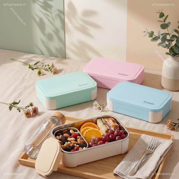 Dubblin Slim Senior Stainless Steel Lunch Box 750ml with Inner Container