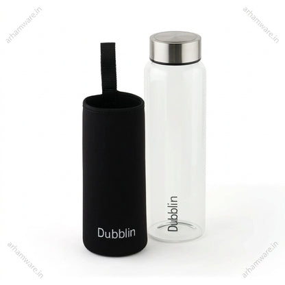 Dubblin Stream Borosilicate Glass Bottle With Bag