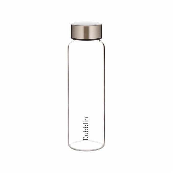 Dubblin Stream 400ml Slim Borosilicate Glass Bottle