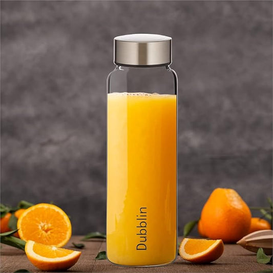 Dubblin Stream 400ml Slim Borosilicate Glass Bottle
