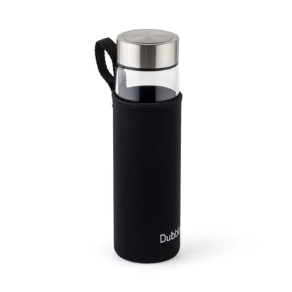 Dubblin Stream 600ml Slim Borosilicate Glass Bottle With Bag