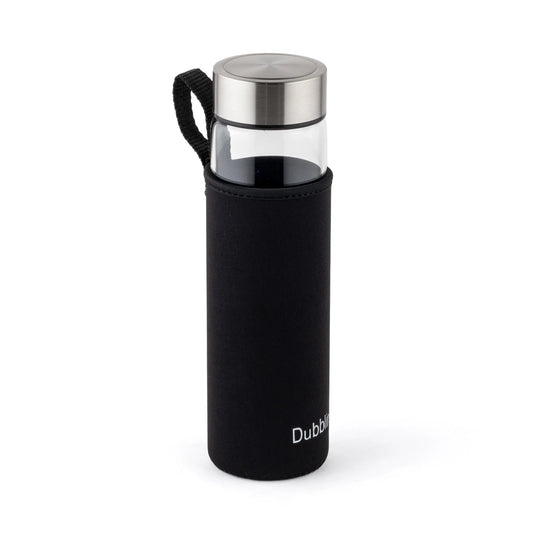 Dubblin Stream 600ml Slim Borosilicate Glass Bottle With Bag
