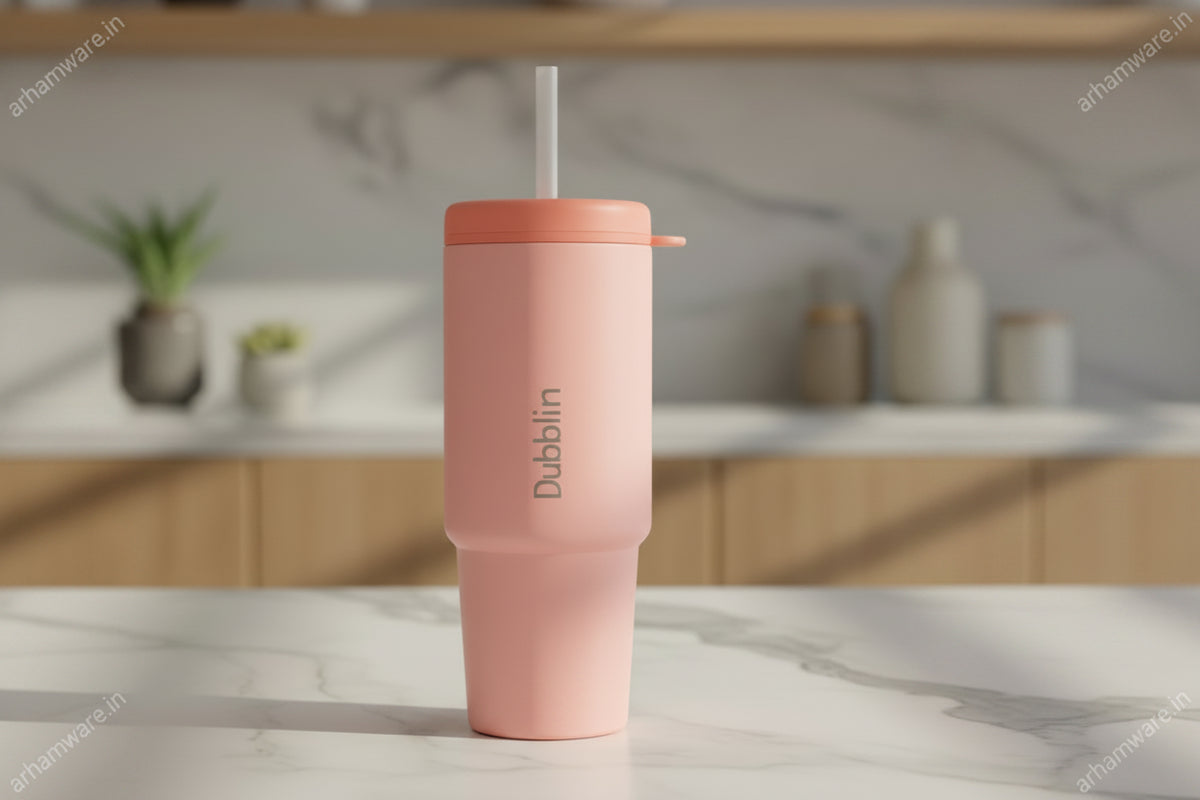 Dubblin York Mug 540 Stainless Steel with Straw