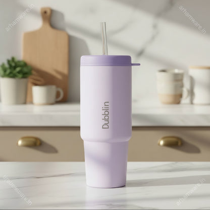 Dubblin York Mug 540 Stainless Steel with Straw