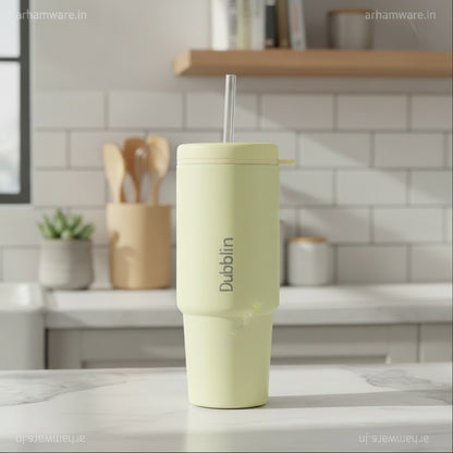 Dubblin York Mug 540 Stainless Steel with Straw