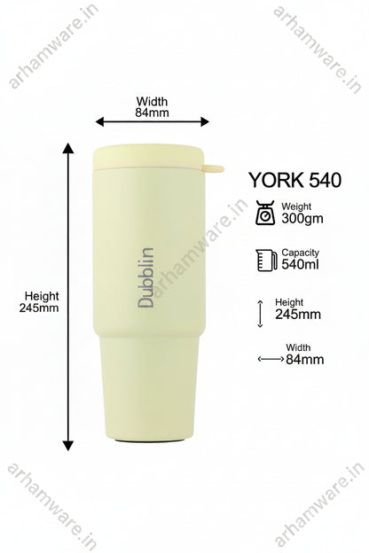 Dubblin York Mug 540 Stainless Steel with Straw