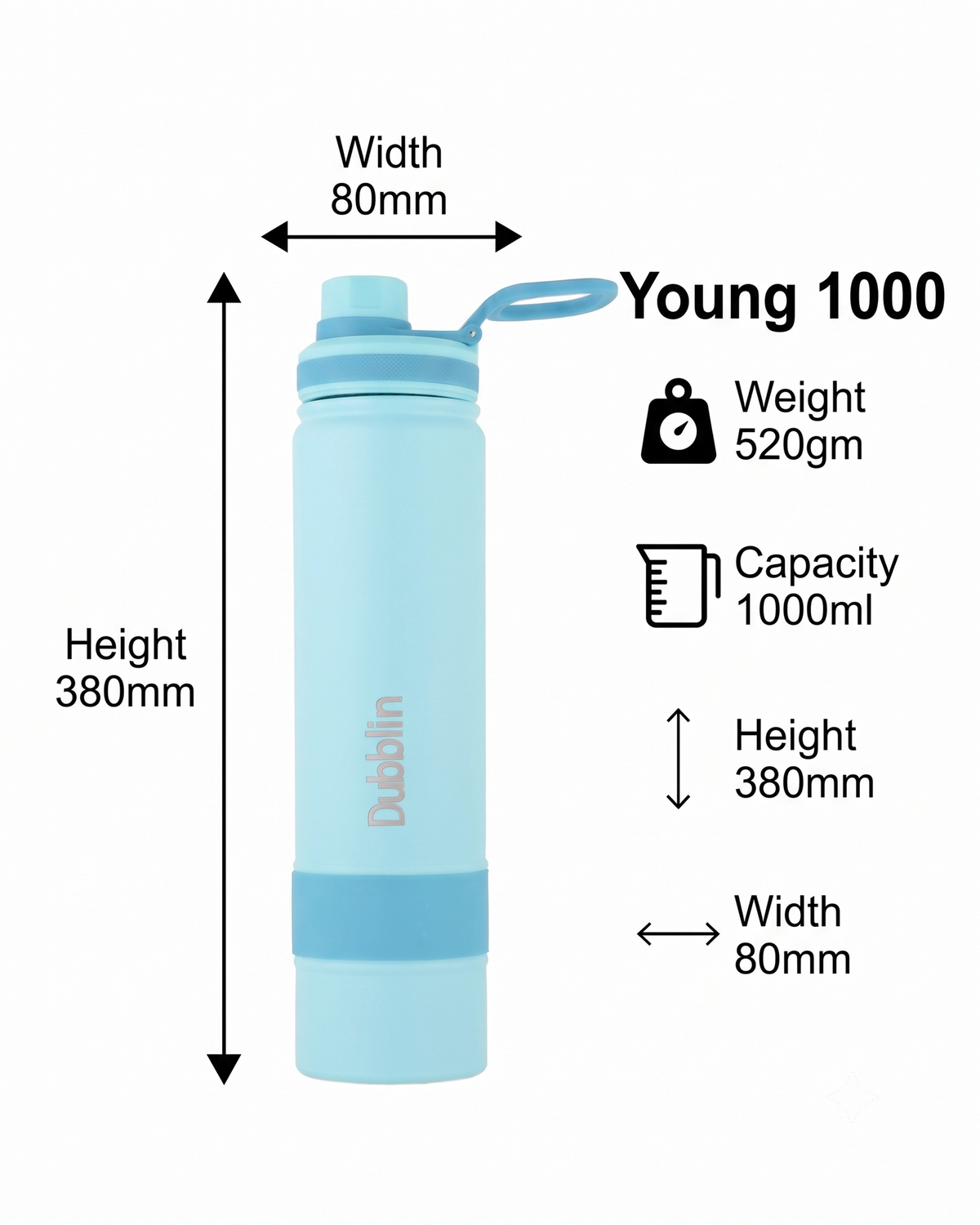 Dubblin Young 1000ml Thermal Vacuum Insulated Bottle