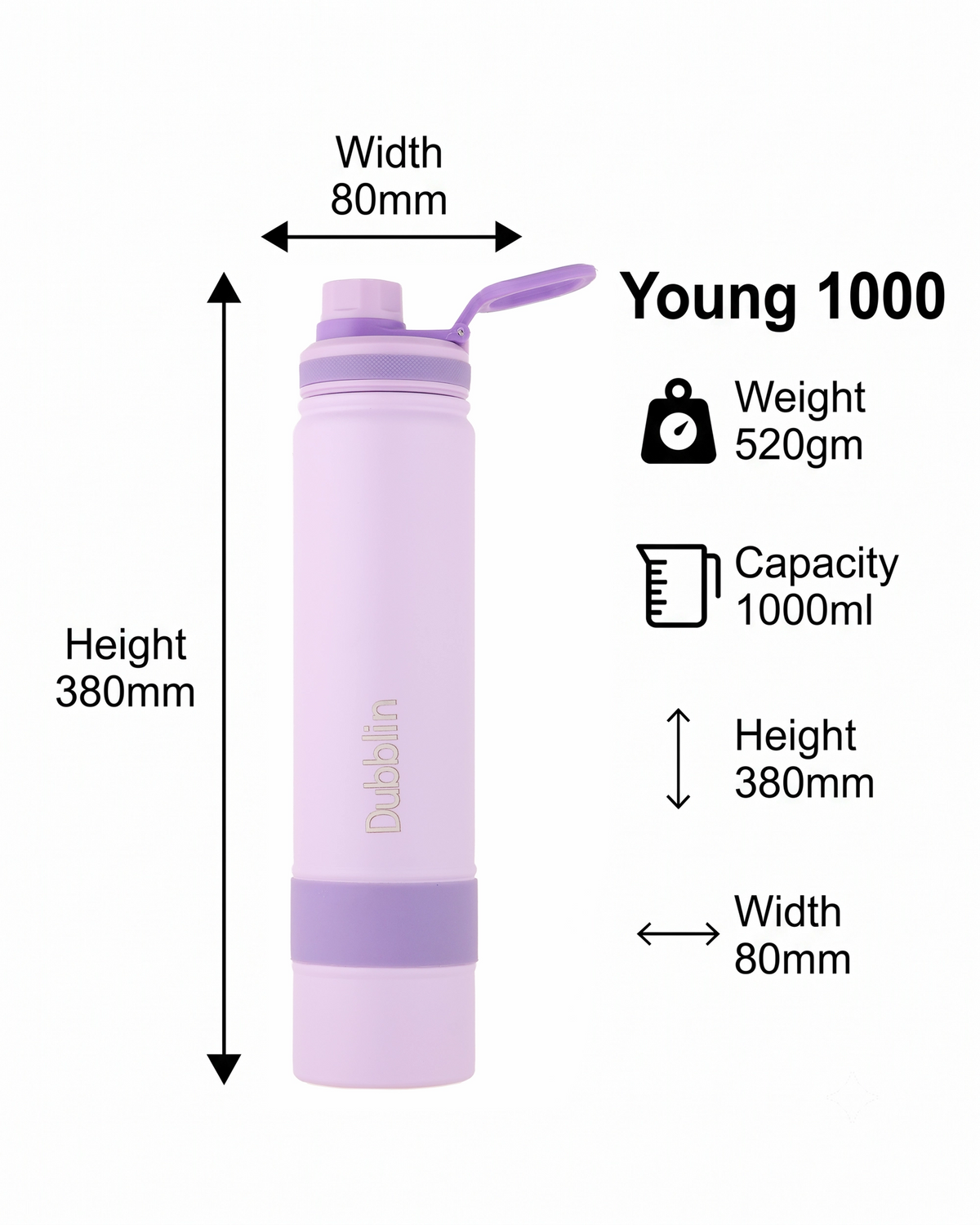 Dubblin Young 1000ml Thermal Vacuum Insulated Bottle