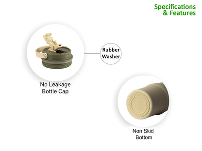 Dubblin Craze 550 Thermal Vacuum Insulated Sipper Bottle (Twin Flow: Normal Sipper Plus Straw Sipper)