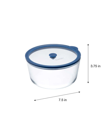 Dubblin Elegance Borosilicate Glass Serving Dish Container Round