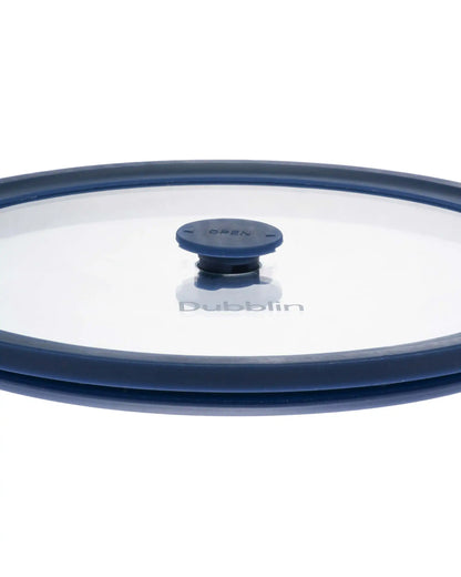 Dubblin Elegance Borosilicate Glass Serving Dish Container Round