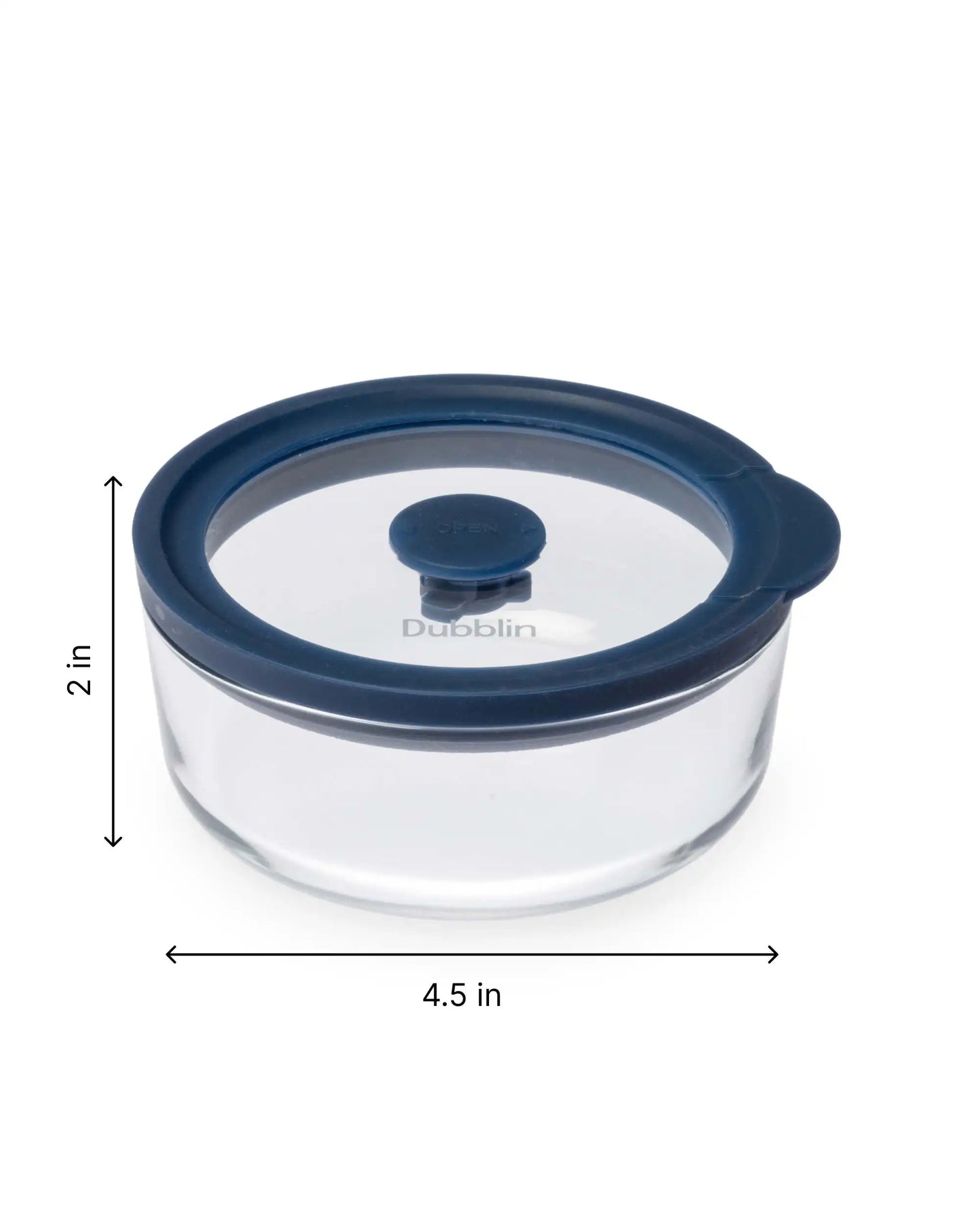 Dubblin Elegance Borosilicate Glass Serving Dish Container Round