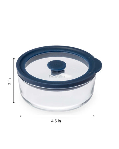 Dubblin Elegance Borosilicate Glass Serving Dish Container Round